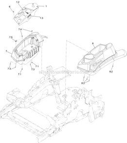 Console Assembly Diagram and Parts List for LZX801GKA60600 (404314159-406294344)(2019) Exmark Lawn Mower