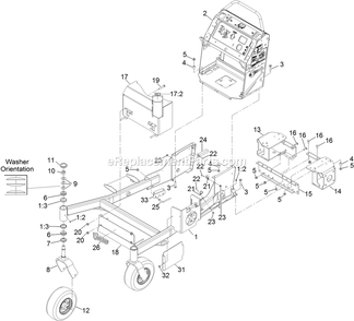 Main Frame Assembly Diagram and Parts List for VT651KA484 (312000000-312999999)(2012) Exmark Lawn Mower