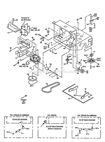 Engine Deck Group (1) Diagram and Parts List for M36-14K-5E (115000-129999)(1996) Exmark Lawn Mower