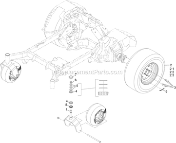 Drive Wheel Assembly Diagram and Parts List for STS730GKA52400 (408644346-411294211)(2021) Exmark Lawn Mower