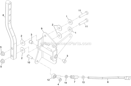 Motion Control Assembly - Rh Diagram and Parts List for PNE651KA482 (314000000-314999999)(2014) Exmark Lawn Mower
