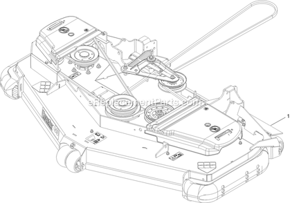 Complete Deck Assembly Diagram and Parts List for LZE730GKA60RA1 (315000000-315999999)(2015) Exmark Lawn Mower