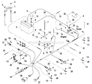 Electrical Group (3) Diagram and Parts List for LZ22KC604 (190000-219999)(1999) Exmark Lawn Mower