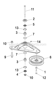 Deck Idler Assembly Diagram and Parts List for LZA20KAS484 (850000-919999)(2010) Exmark Lawn Mower