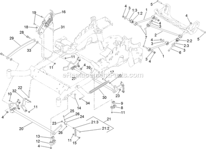 Decklift Assembly Diagram and Parts List for LZS749EKC724 (312000000-312999999)(2012) Exmark Lawn Mower
