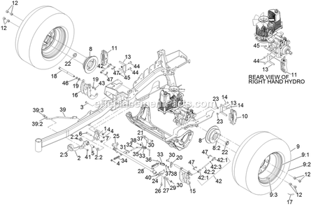 Park Brake Assembly Diagram and Parts List for LZE742GKC604B1 (316000000-399999999)(2016) Exmark Lawn Mower