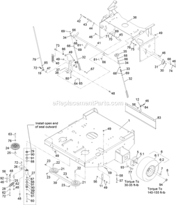 Engine Deck Assembly Diagram and Parts List for TTX650EKCE604 (313000000-313999999)(2013) Exmark Lawn Mower