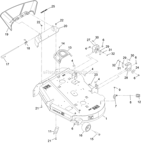 42 Inch Deck Assembly (1) Diagram and Parts List for QTS691KA422 (314000000-314999999)(2014) Exmark Lawn Mower