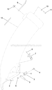 50 Inch Chute Assembly Diagram and Parts List for 126-6342 (315000000-315999999)(2015) Exmark Lawn Tractor Accessories
