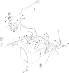 Electrical Assembly Diagram and Parts List for QZS708GEM50200 (404314159-406294344)(2019) Exmark Lawn Mower