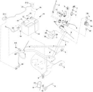 Electrical Assembly Diagram and Parts List for TTX680PKC60400 (402082300-404314158)(2018) Exmark Lawn Mower