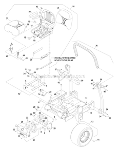 Main Frame Group Diagram and Parts List for LXS29LKA605 (670000-719999)(2007) Exmark Lawn Mower
