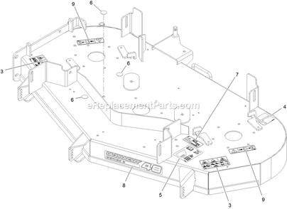 Deck With Decals Assembly Diagram and Parts List for PNE651GKA48200 (316000000-399999999)(2016) Exmark Lawn Mower