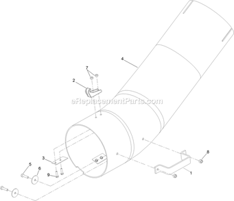 Lower Tube Assembly Diagram and Parts List for 126-8680 (406294345-408644345)(2020) Exmark Lawn Tractor Accessories