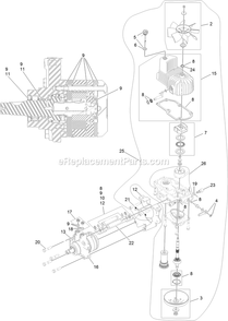 Lh Hydro Assembly Diagram and Parts List for LZX921GKA726C1 (404314159-406294344)(2019) Exmark Lawn Mower