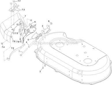 Side Discharge Chute Assembly Diagram and Parts List for ECS180CKA30000 (315000000-315999999)(2015) Exmark Lawn Mower