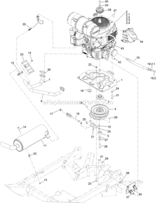 Engine Assembly Diagram and Parts List for STS740EKC60400 (406294345-408644345)(2020) Exmark Lawn Mower
