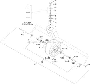 Caster Wheel Assembly Diagram and Parts List for LZE751GKA604A1 (400000000-402082299)(2017) Exmark Lawn Mower