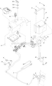 Electrical Assembly Diagram and Parts List for LZX980EKC726W0 (406294345-408644345)(2020) Exmark Lawn Mower