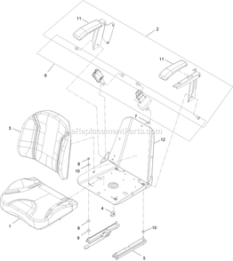 Seat With Tracks Assembly Diagram and Parts List for PNE651GKA48200 (316000000-399999999)(2016) Exmark Lawn Mower