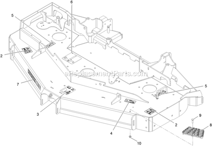 Deck With Decals Assembly Diagram and Parts List for LZE751GKA60RA1 (402082300-404314158)(2018) Exmark Lawn Mower