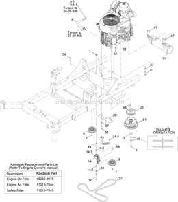 Engine Assembly Diagram and Parts List for RAX730GKA604A3 (400000000-402082299)(2017) Exmark Lawn Mower