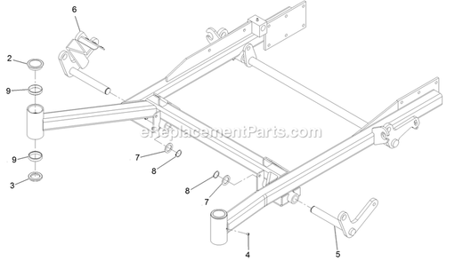 Front Frame Assembly (1) Diagram and Parts List for LZDS902K605 (313000000-313999999)(2013) Exmark Lawn Mower
