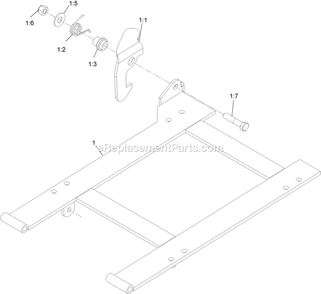 Seat Frame Single Latch Assembly Diagram and Parts List for LZDS902K605 (313000000-313999999)(2013) Exmark Lawn Mower