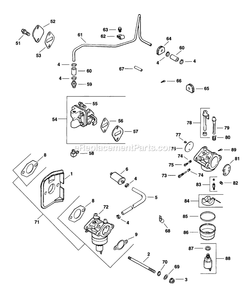 Fuel System (3) Diagram and Parts List for TT3614KC (160000-169999)(1998) Exmark Lawn Mower