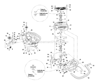 Blower Assembly (1) Diagram and Parts List for LZUV3B (790000-849999)(2009) Exmark Lawn Tractor Accessories