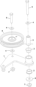 Pump Idler Assembly Diagram and Parts List for VTS541CKA36300 (315000000-315999999)(2015) Exmark Lawn Mower