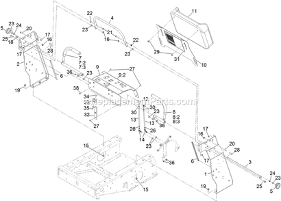 Motion Control Assembly Diagram and Parts List for 34233 406912824-999999999 Exmark Sprayer