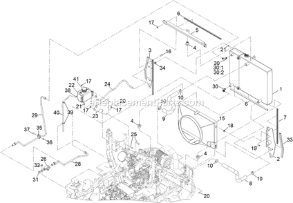 Cooling Assembly (1) Diagram and Parts List for LZS80TDYM604W0 (406294345-408644345)(2020) Exmark Lawn Mower