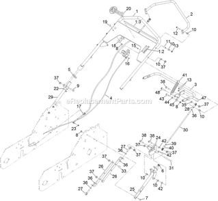 Handle Assembly Diagram and Parts List for ARS180KA21 (314000000-314999999)(2014) Exmark Aerator