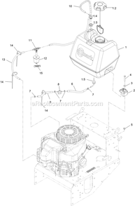 Fuel Tank Assembly Diagram and Parts List for VHS481GKA36200 (315000000-315999999)(2015) Exmark Lawn Mower