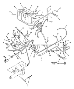 Electrical Group Diagram and Parts List for TR-22KC (115000-129999)(1996) Exmark Lawn Mower