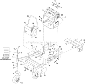 Main Frame Assembly Diagram and Parts List for VTX740EKC60400 (400000000-499999999)(2017) Exmark Lawn Mower