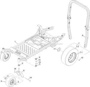 Main Frame Assembly Diagram and Parts List for PNS20KA443 (920000-999999)(2011) Exmark Lawn Mower