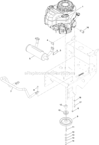 Engine Assembly Diagram and Parts List for MGS481CKA36200 (406294345-408644345)(2020) Exmark Lawn Mower