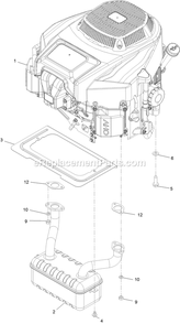 Engine Assembly Diagram and Parts List for QTS708GEM60200 (400000000-402082299)(2017) Exmark Lawn Mower