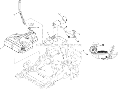 Fuel Assembly Diagram and Parts List for LZS651CKA484A2 (315000000-315999999)(2015) Exmark Lawn Mower