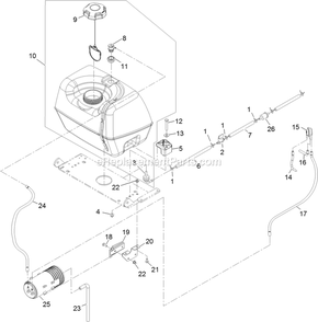 Fuel Tank Assembly Diagram and Parts List for VH481KA362CA (312000000-312999999)(2012) Exmark Lawn Mower