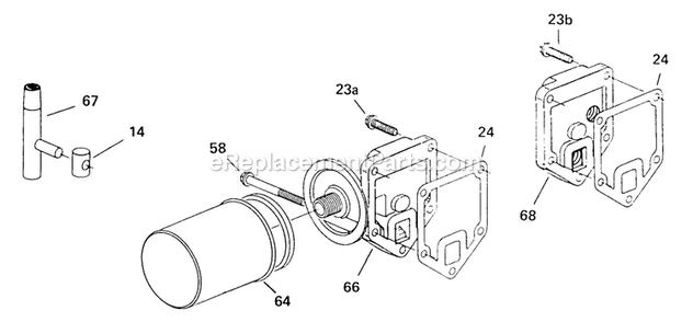 Filter Base Assembly Diagram and Parts List for TR-17K 70000-79999 Exmark Lawn Mower