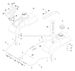 Fuel Group Diagram and Parts List for LHP20KC505 (600000-669999)(2006) Exmark Lawn Mower