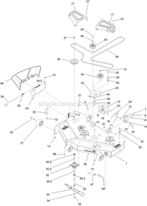 Deck Assembly Diagram and Parts List for QZS708GEM50200 (404314159-406294344)(2019) Exmark Lawn Mower