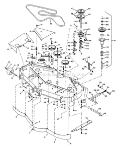 Deck Group (1) Diagram and Parts List for LZ-22KC52 (115000-129999)(1996) Exmark Lawn Mower