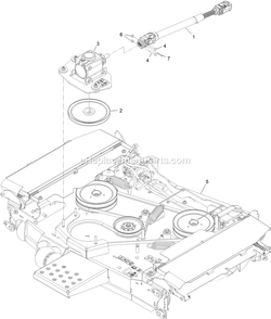 Deck Assembly With Gearbox Diagram and Parts List for LZS88CDYM96RW0 (408644346-411294211)(2021) Exmark Lawn Mower