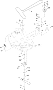 34 Inch Deck, Belt And Blade Assembly Diagram and Parts List for QTS452CEM34200 (315000000-315999999)(2015) Exmark Lawn Mower