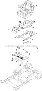 Seat Assembly Diagram and Parts List for LZS742KC604 (314000000-314999999)(2014) Exmark Lawn Mower