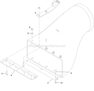 Discharge Tube Assembly Diagram and Parts List for NV730EKC48 (313000000-313999999)(2013) Exmark Lawn Mower